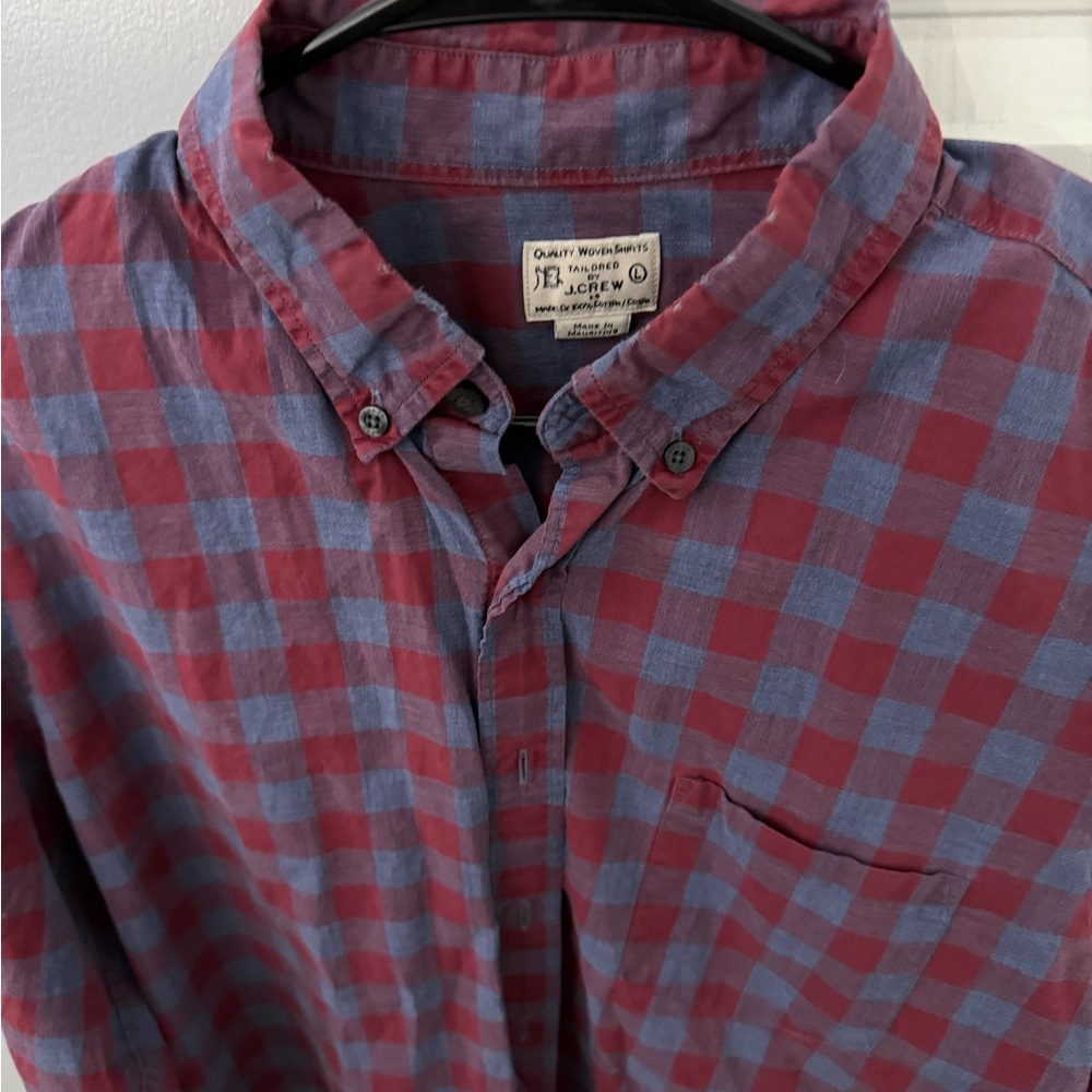 J. Crew Men's Casual Red and Blue Plaid Shirt $35 for all four shirts